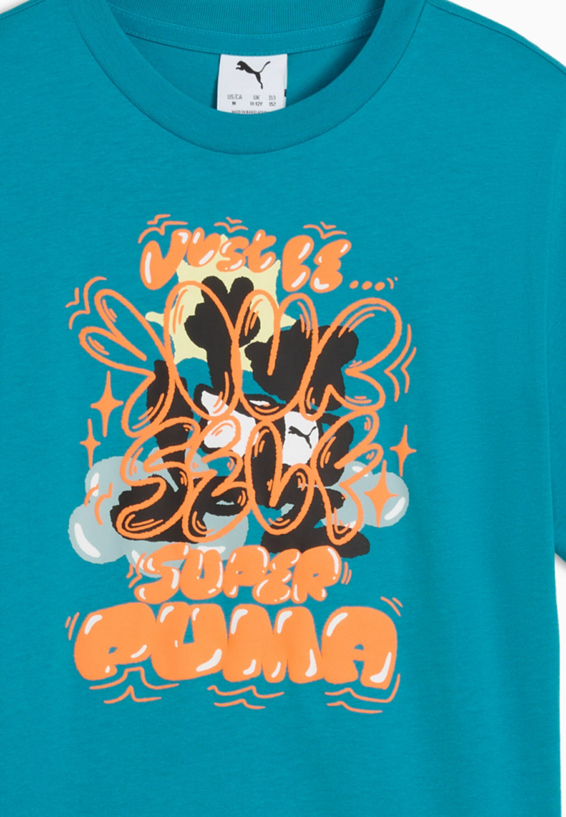 Puma GRAPHIC SUPER - T-shirt stampata - blu tropicale