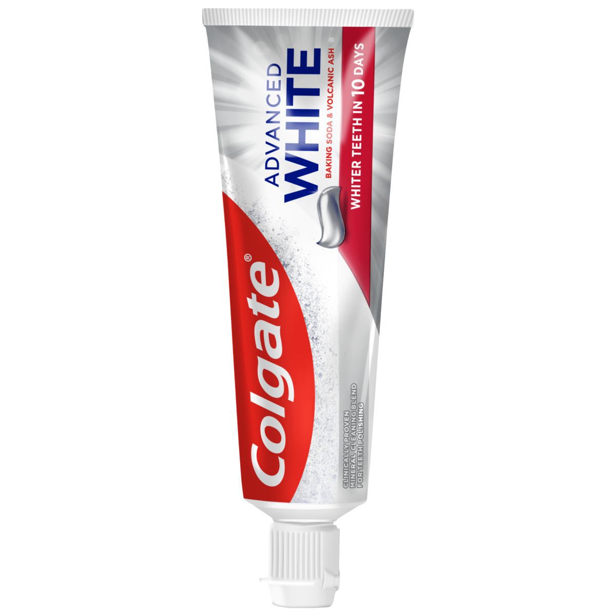 Lievito in polvere Colgate Advanced White e cenere vulcanica