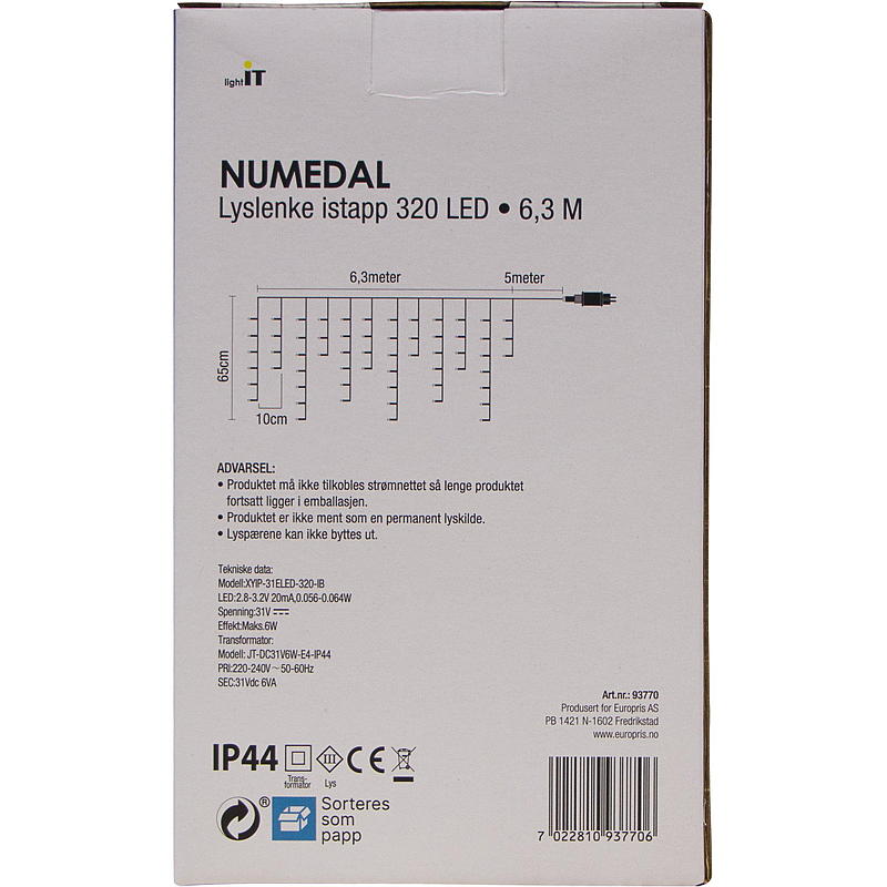 Hjem Lyslenke 320 LED-isbiter, varmhvit, Numedal