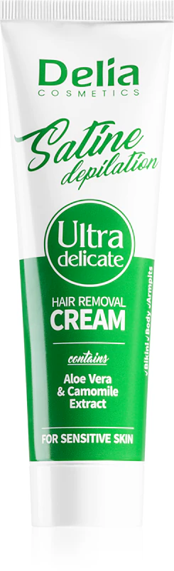 Creme depilatório ultradelicado Satine da Delia Cosmetics para pele sensível.