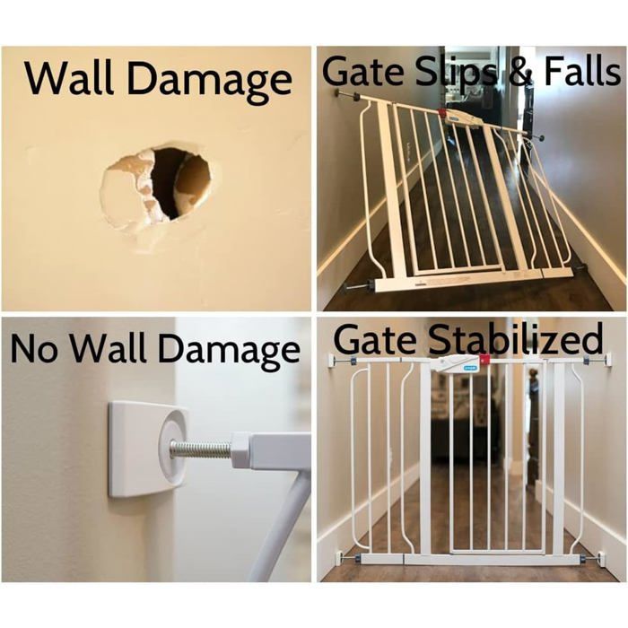 Juego de 4 protectores de pared para puertas de seguridad, protectores de pared para puertas de escaleras y extensiones de puertas.
