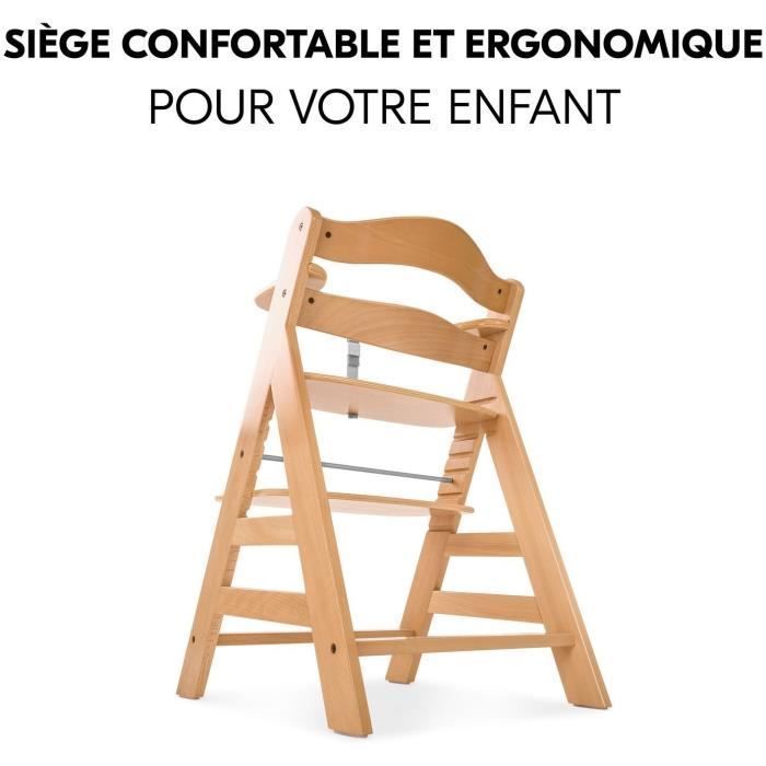 High chair - HAUCK - ALPHA+ - Adjustable - From 6 months to 90 kg - FSC wood - 5-point harness - Natural