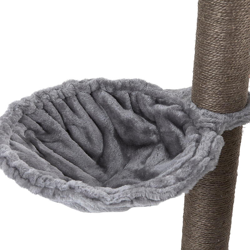 Zoozaker krabpaal van 84 cm met grotopening in de vorm van een kattengezicht.