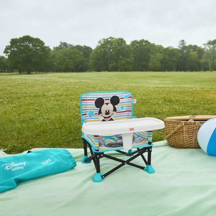DISNEY BABY - MICKEY - Opvouwbare, draagbare reisstoelverhoger, lichtgewicht en gemakkelijk schoon te maken, inclusief draagtas.