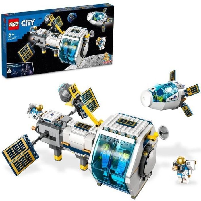 LEGO® 60349 City Lunar Space Station, NASA-Inspired Set, Space Toy with Astronauts, Children Ages 6+