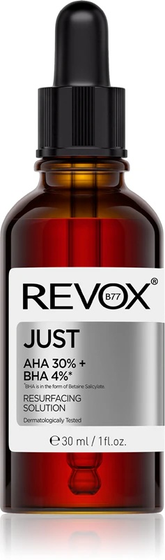 Revox B77 JUST AHA 30% + BHA 4% izlīdzinošs un pīlinga serums ādas atjaunošanai