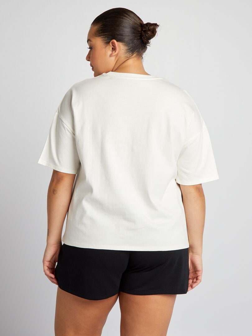 Camiseta básica con hombros caídos - BLANCA