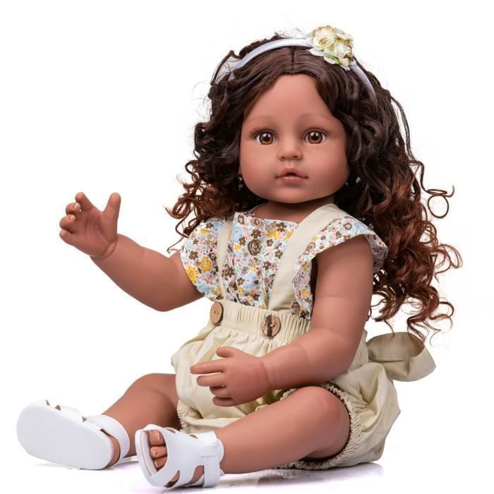 Poupées bébé Reborn - - POUPEE - Corps complet très doux - Peau marron foncé Label