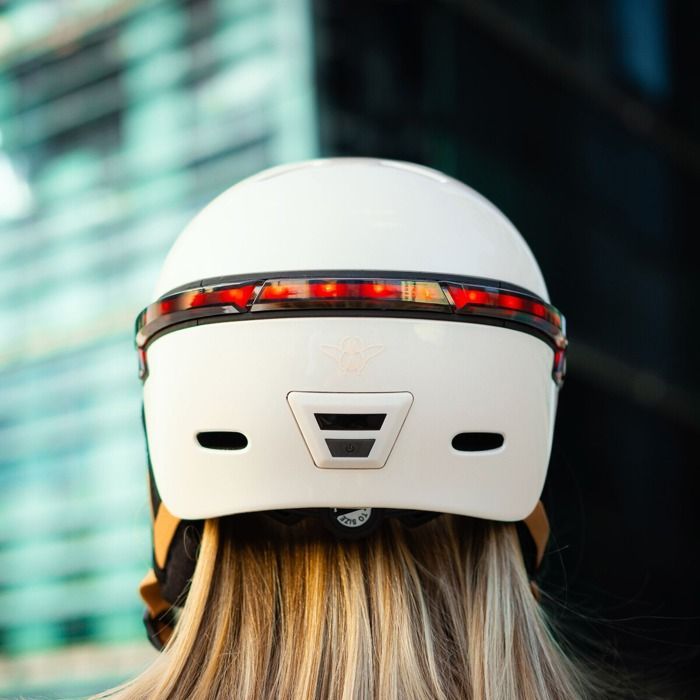 Casque vélo Casr GLOW AVEC LED ET VISIERE BLANC IVOIRE – L