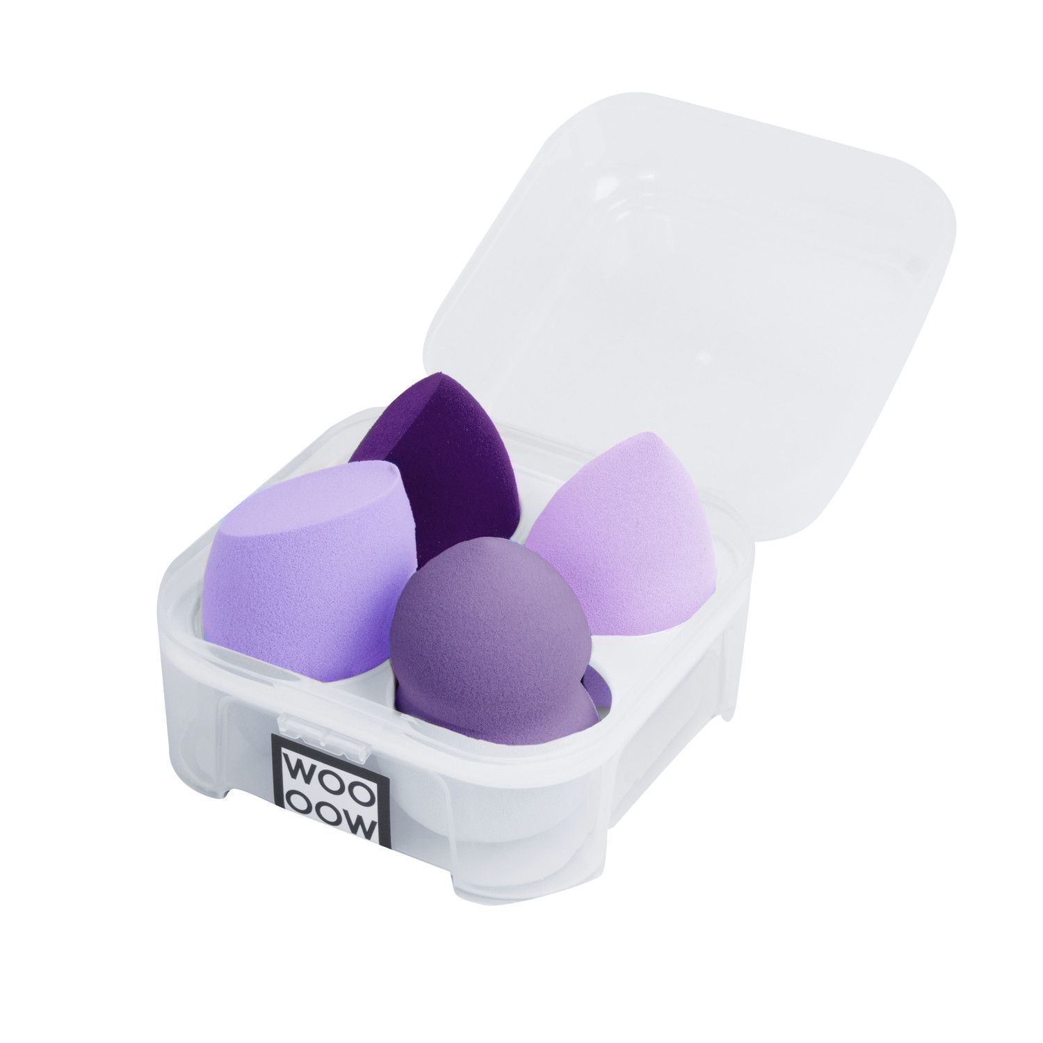 4 violetu kosmētikas sūklīšu komplekts Grima sūklīši