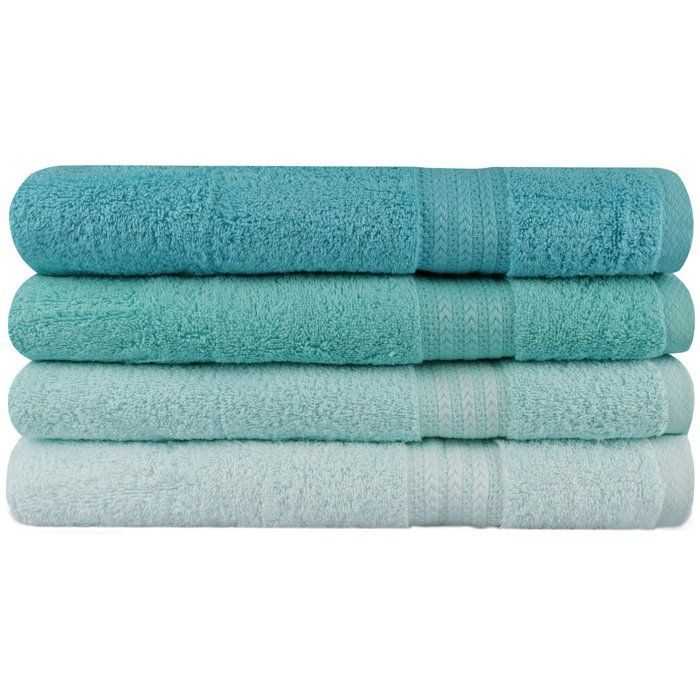 Juego de 4 toallas de baño - 70 x 140 cm - Verde menta