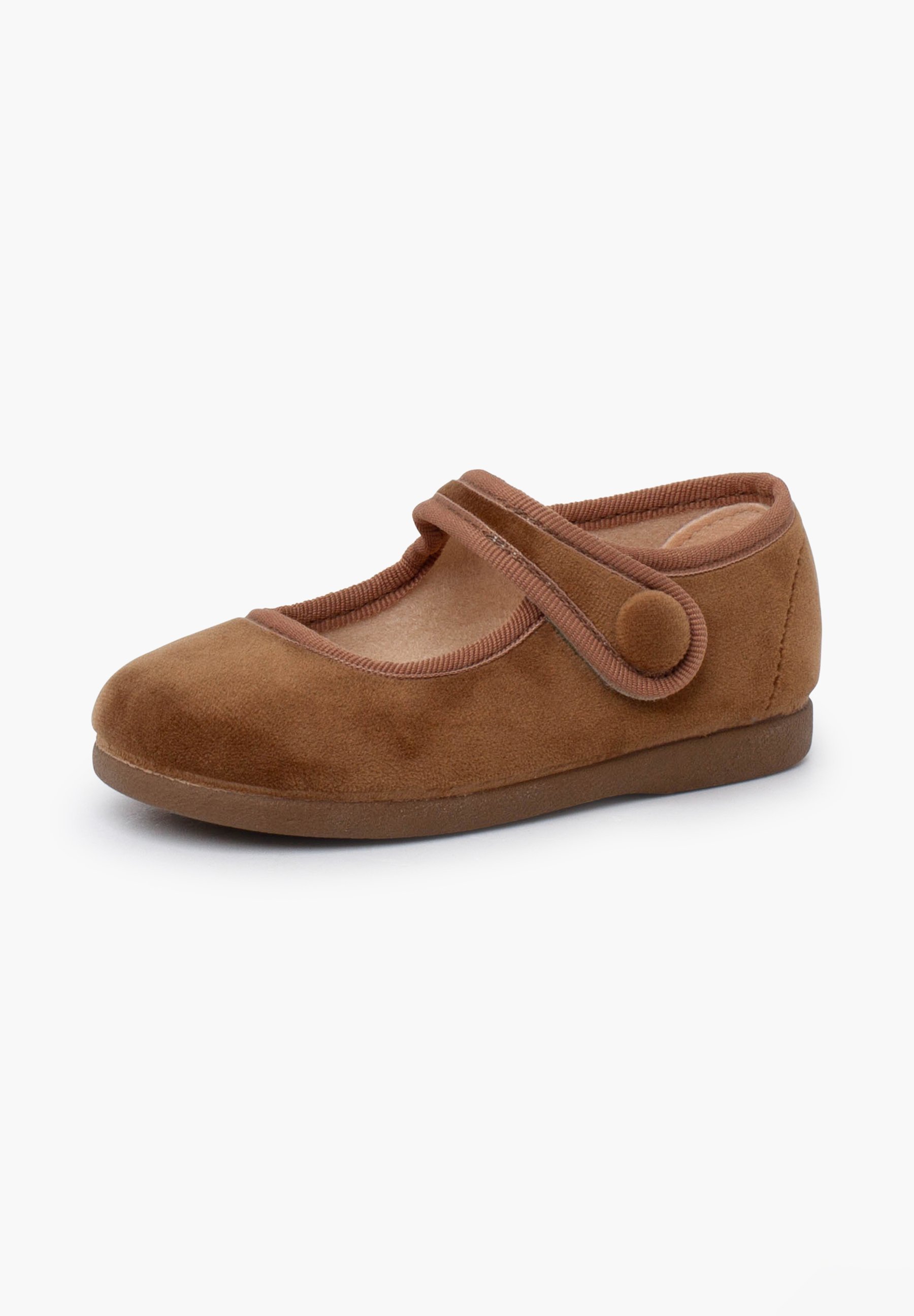 Pisamonas Mary Janes met klittenbandsluiting en knoop - Babyschoenen - bruin