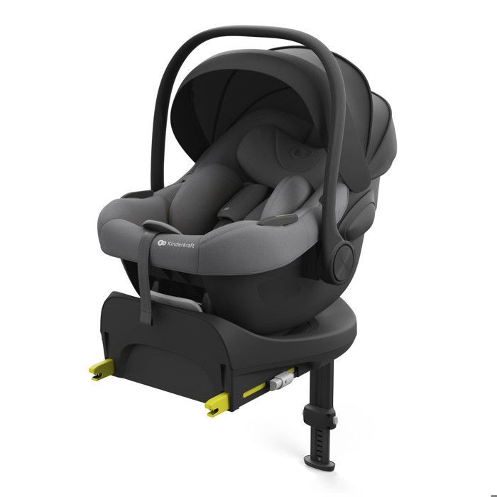 Seggiolino auto Kinderkraft I-LITE ENDURA SAFE FX i-Size 40-87 cm – Orientamento contro il senso di marcia, ISOFIX o cintura di sicurezza, ECE R129, compatibile con passeggino, grigio