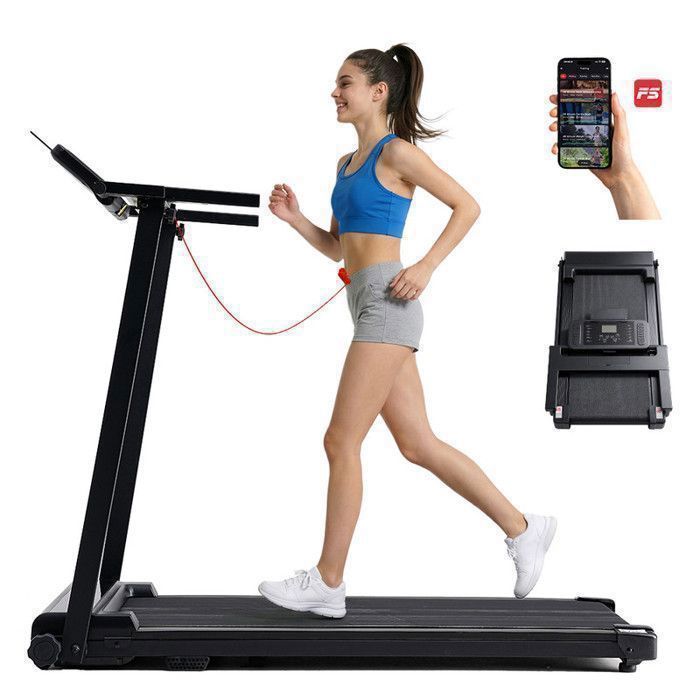 Tapis de Course -Tapis de Marche-Inclinaison 12%-12 Modes HIIT-Moteur 2.5 CV-Vitesse 1-12 KM/H-Avec APP-Noir