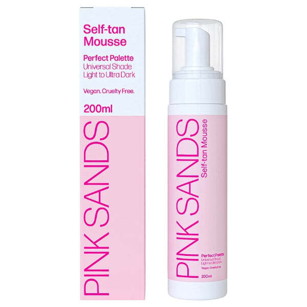 Mousse autoabbronzante Pink Sands, tonalità da chiara a molto scura, 200 ml