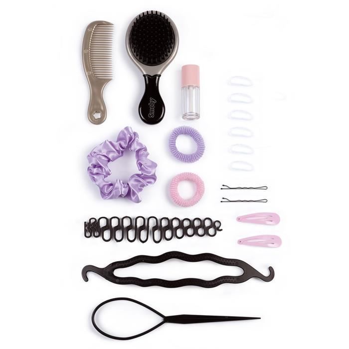 Smoby - Tête à coiffer blonde - Facile à coiffer - 19 accessoires réalistes - Lèvres thermosensibles - Trappe de rangement