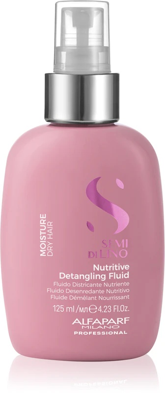 Alfaparf Milano Semi di Lino Moisture Nutritive Detangling Fluid, vlažilna nega brez izpiranja za enostavno razvozlavanje las
