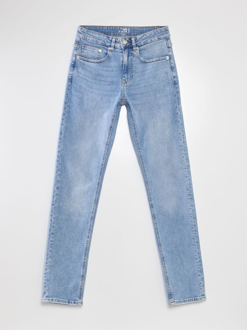 Slim fit jeans met 5 zakken - Maat L34 - Blauw