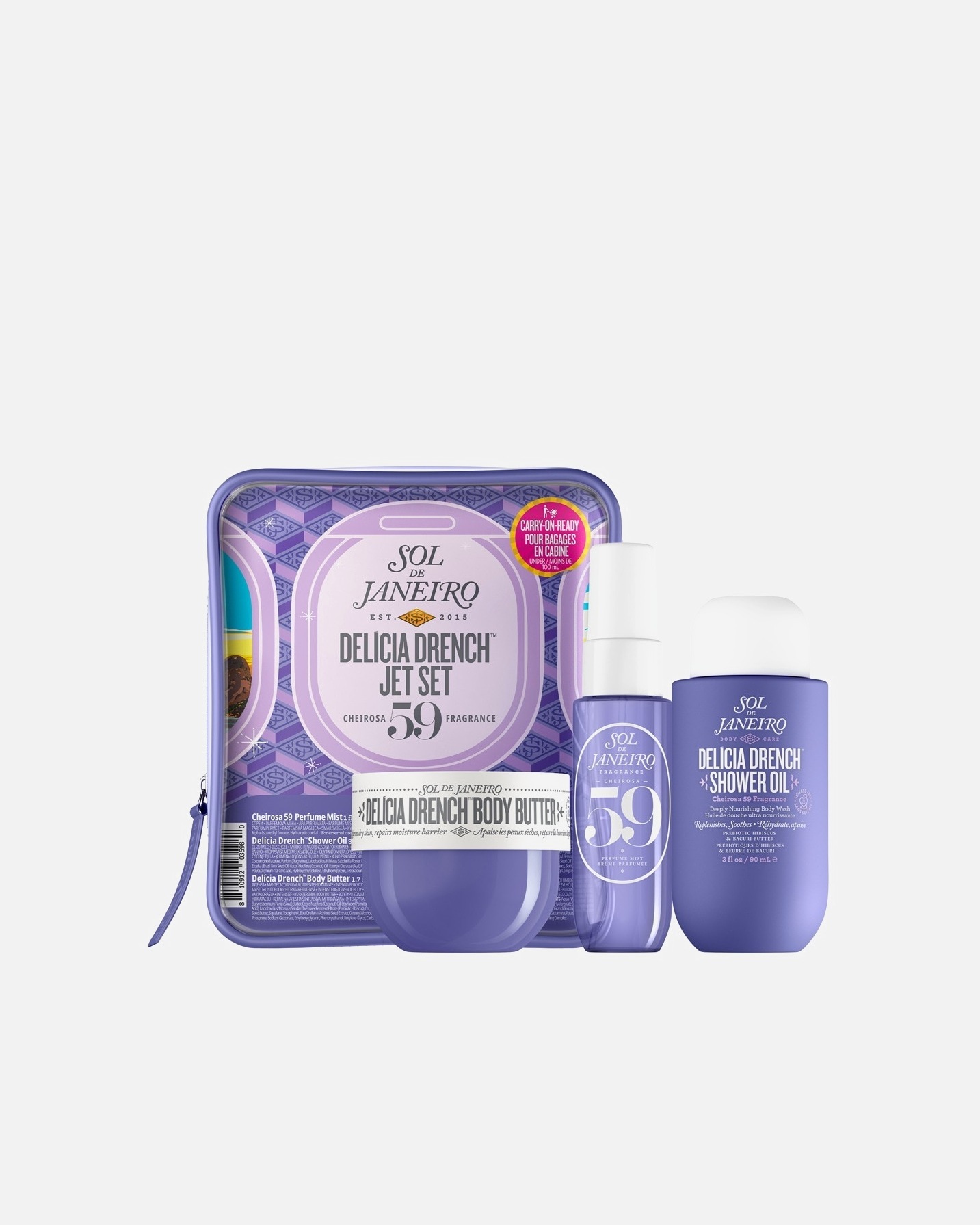 Set za nego telesa Sol de Janeiro Delícia Drench Jet Set – 1 kos