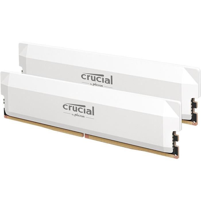 Memoria RAM CRUCIAL DDR5 PRO - Edizione Overclocking - Kit 64GB (2 x 32GB) - 6000 MT/s - CL40 - UDIMM - Bianca