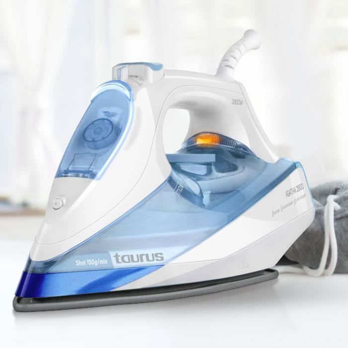 Plancha Taurus Agatha 2800, 2800 W, salida de vapor de 170 g/min, depósito de agua de 360 ml, filtro antical.