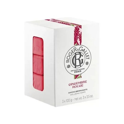 Jabón ROGER & GALLET R&G Gingerbre Rouge Caja de 3 piezas 100 g Manos y cuerpo