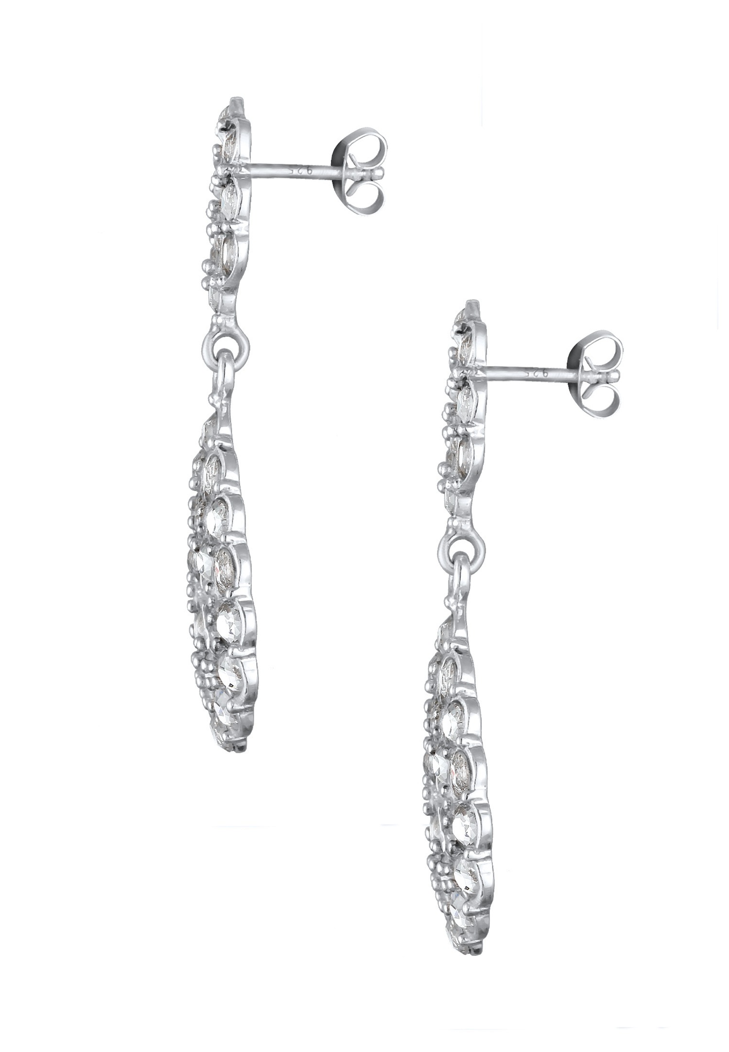 Elli PREMIUM Femmes Pendentif d'oreilles Chandelier Glamoureux avec cristaux en argent sterling 925