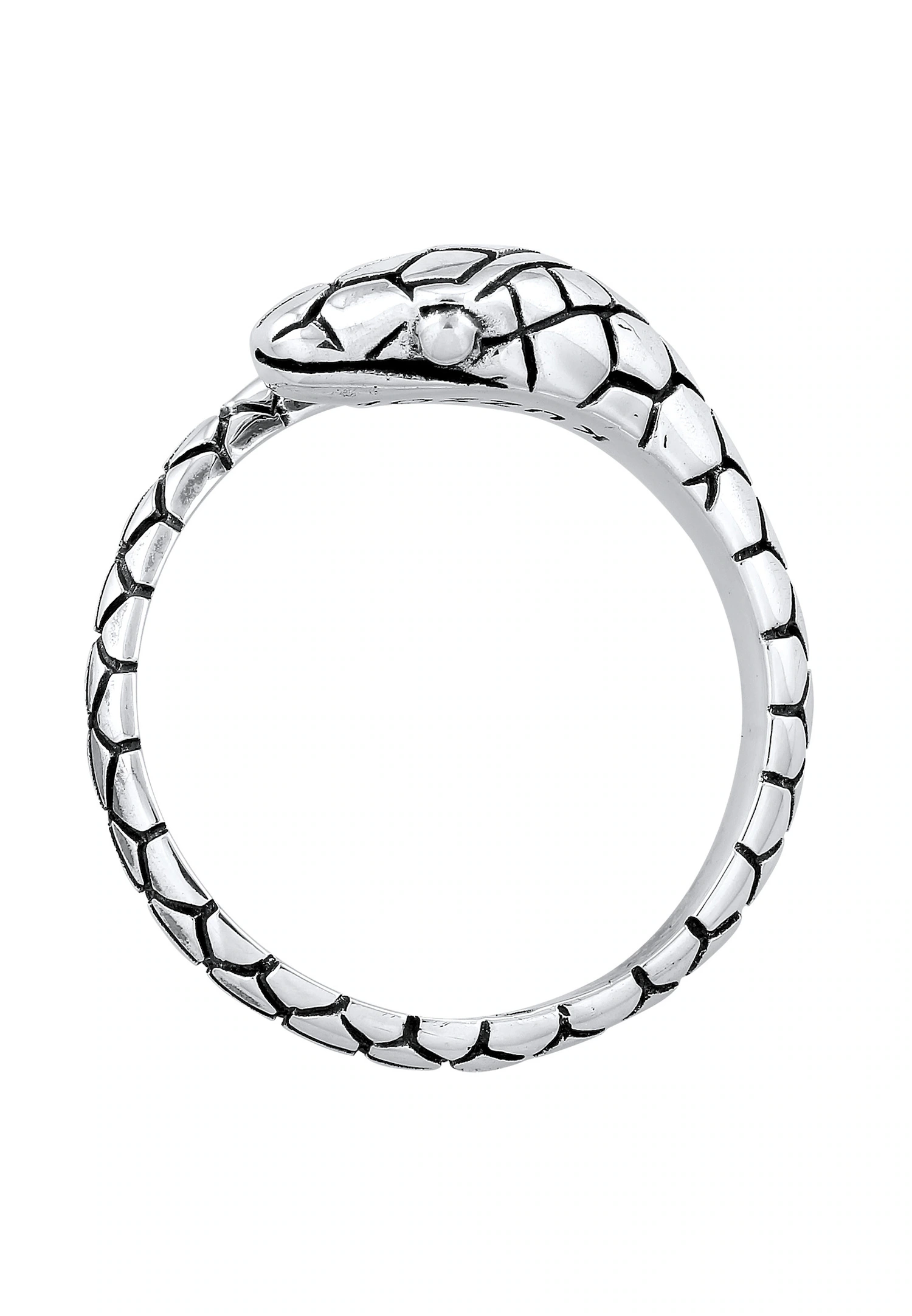 KUZZOI Hommes Ouvert Serpent Force Sturukturiert en argent sterling 925