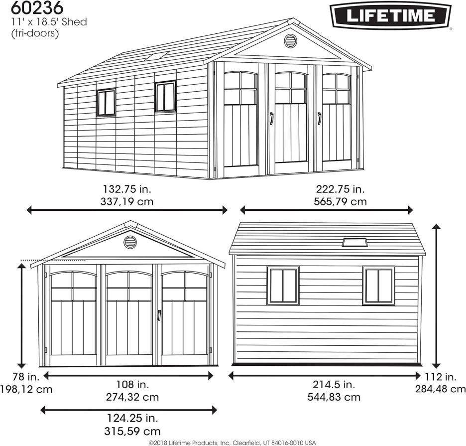 Livslängd 3,1 x 5,5 meter. Förråd för utomhusbruk, 3,1 x 5,5 meter, ökensand.