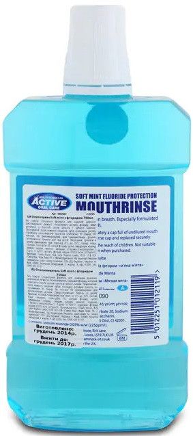 Active Oral Care maigais piparmētru mutes skalošanas līdzeklis Mutes skalošanas līdzekļi un skalošanas līdzekļi