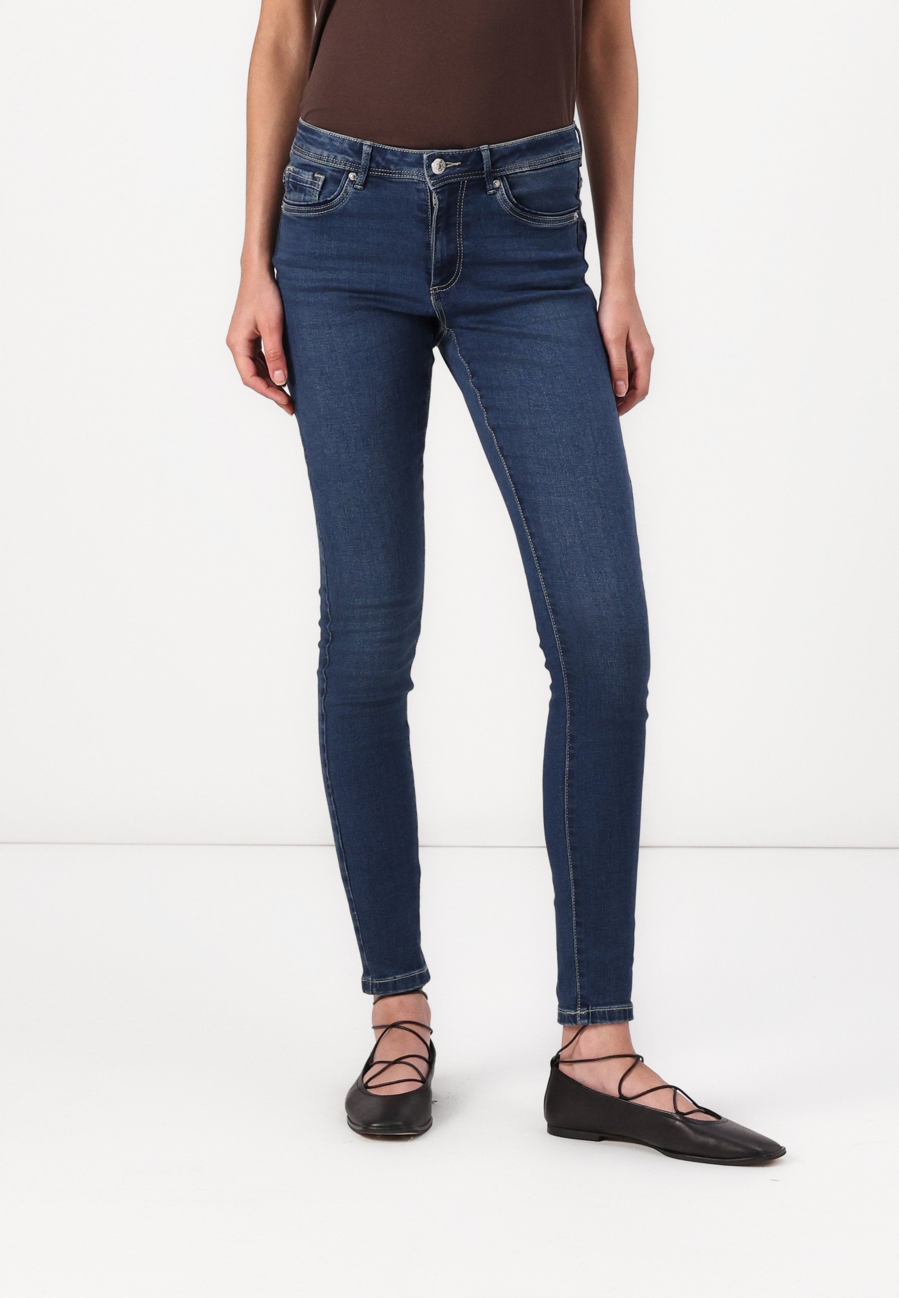 Vero Moda VMTANYA PIPING - Jegging - donkerblauw denim