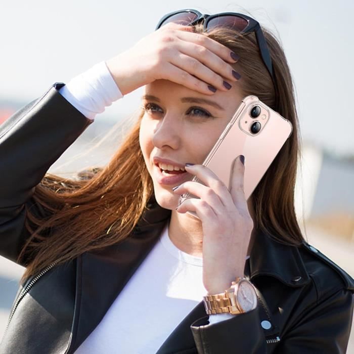 Coque pour iphone 14 et 2 vitres verre trempé + verre caméra Silicone transparent HD MASSILIA TECH
