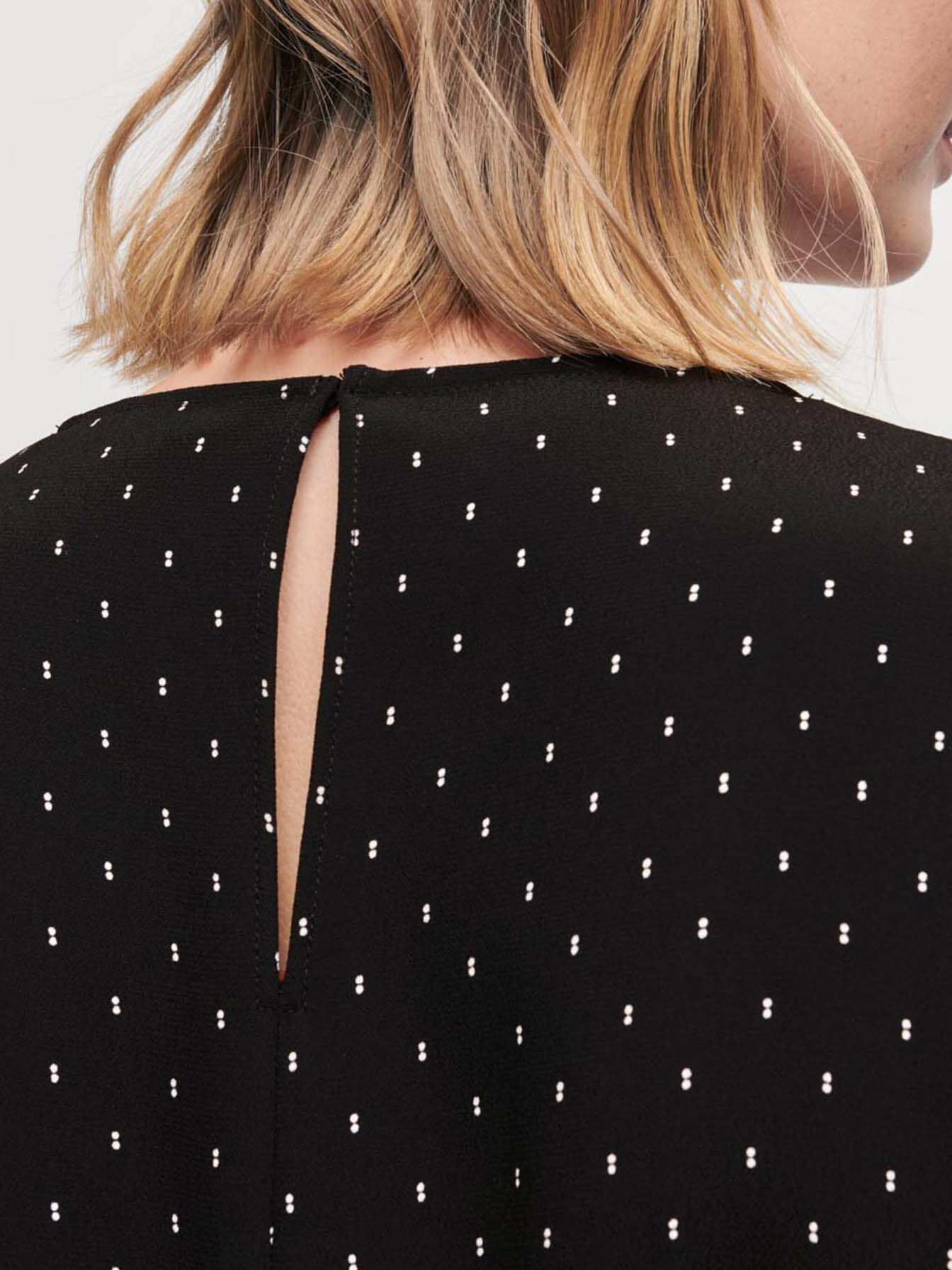Korte jumpsuit met stippen - Zwart