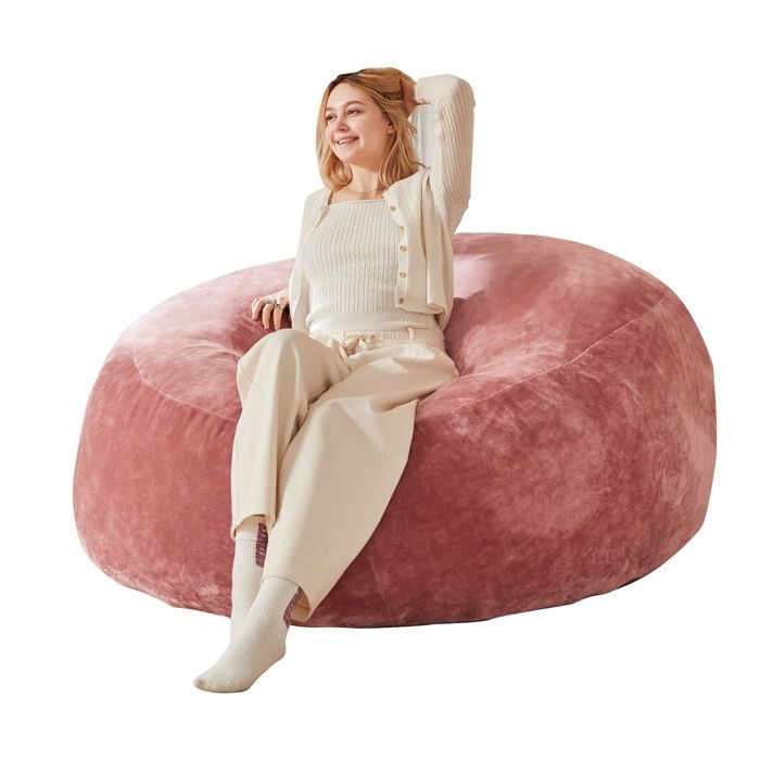 Pouf poire de 100 cm, canapé pour adultes, fauteuil de lecture doux et confortable, convient aux chambres, balcons -rose