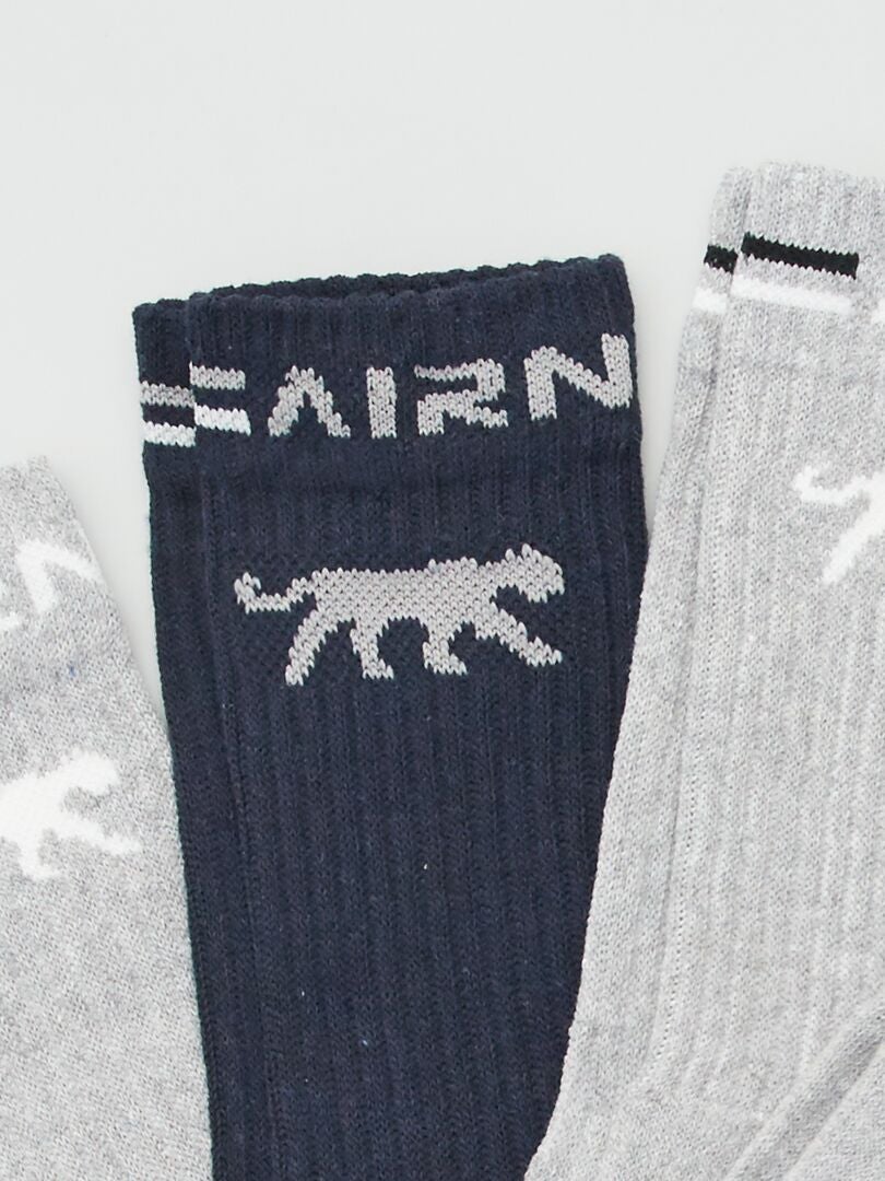 5 pares de meias compridas 'Airness' - CINZA