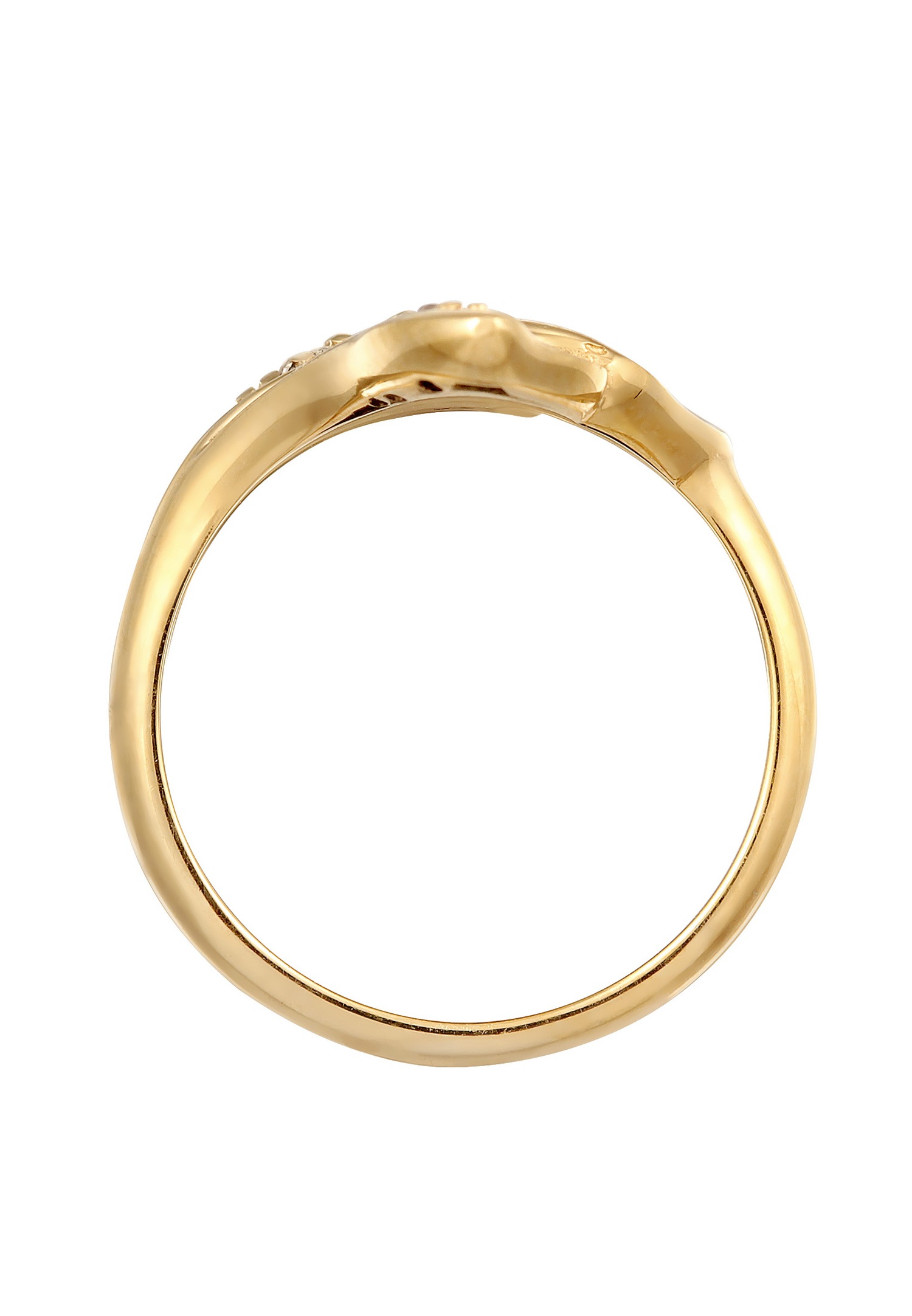 Elli Femmes Déclaration Feuilles de conception Organique avec zirconium en Argent Sterling 925 Plaqué Or