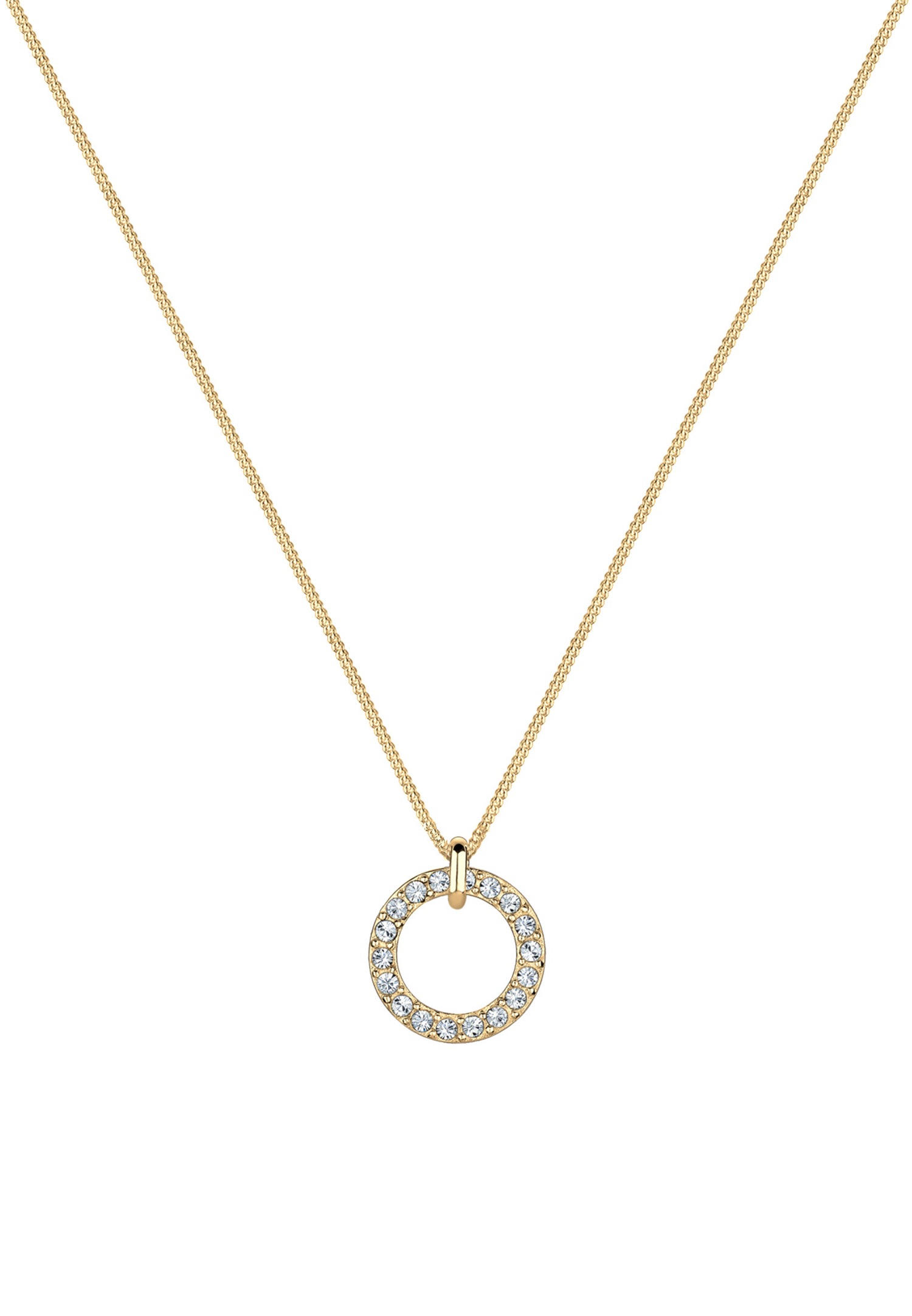 Elli Femmes Pendentif Géo Cercle avec cristaux en argent sterling 925