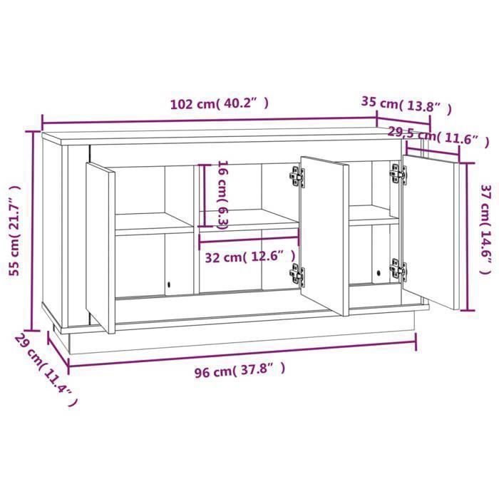 vidaXL Buffet, Armoire Latérale avec 6 Compartiments, Placard avec Porte, Meuble de Rangement Salle de Séjour, Moderne, 831885