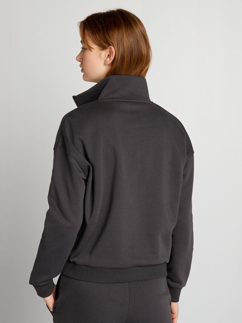 Sudadera estilo camionero de tejido polar - NEGRA