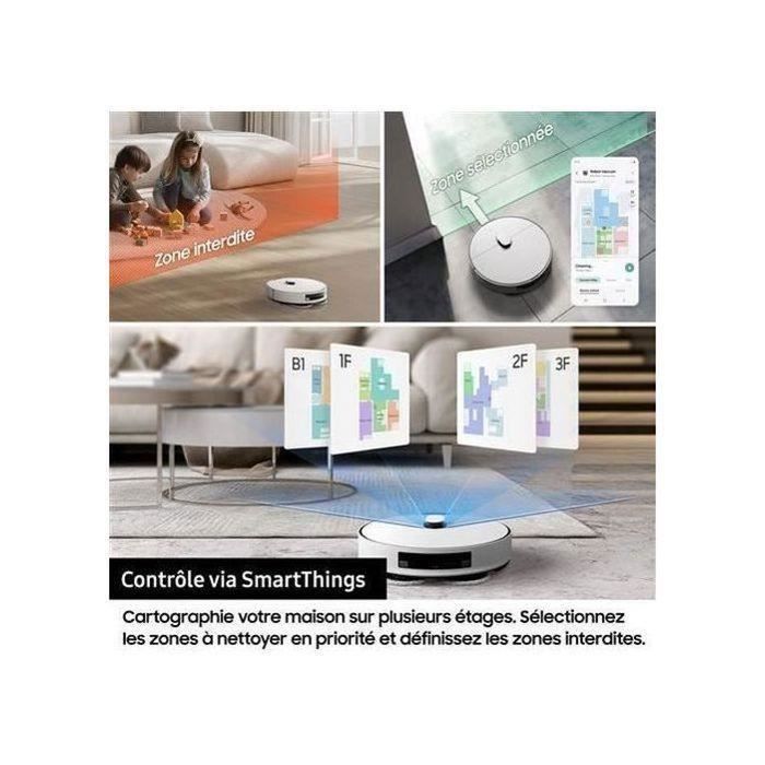 Robot aspirador y fregona Samsung Jet Bot Combo VR7MD96B14G - Desinfección a vapor - Detección de objetos y obstáculos