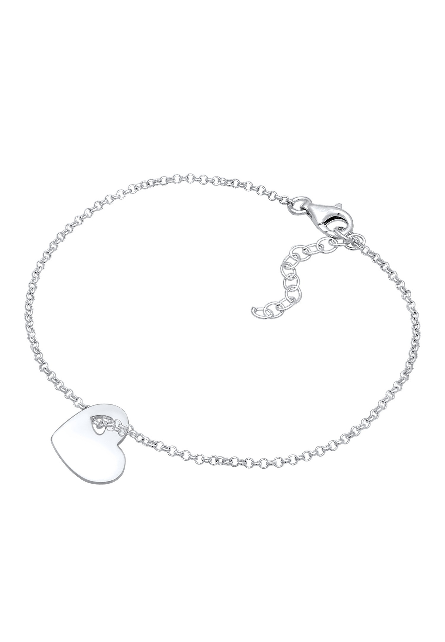 Elli Coeur Pendentif Bracelet Femme 925/1000 Argent