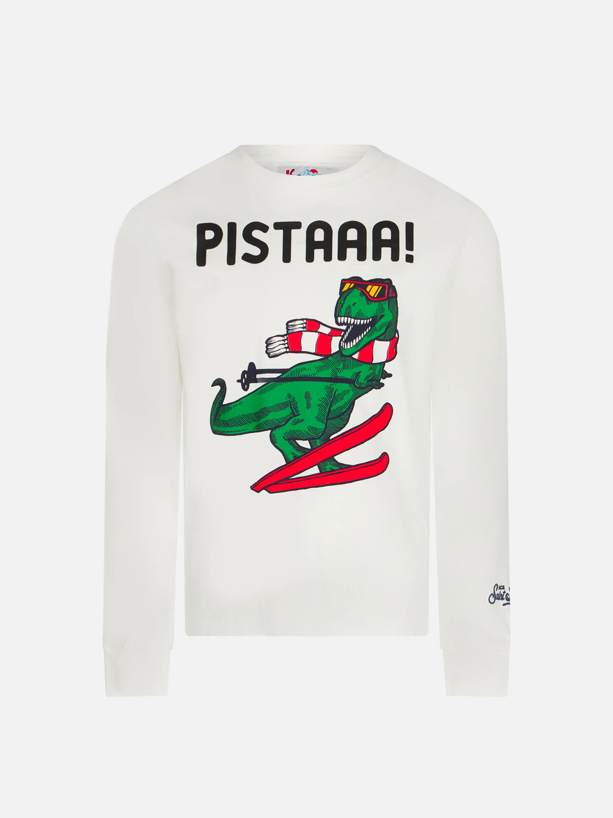 Weißes T-Shirt für Kinder mit Dinosaurier-Aufdruck
