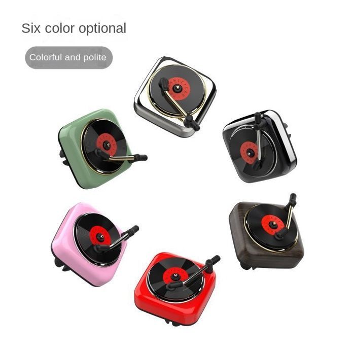 Difusor ambientador decorativo retro para coche con forma de CD, accesorio para la rejilla de ventilación, ambientador para coche, decoración interior, color negro.
