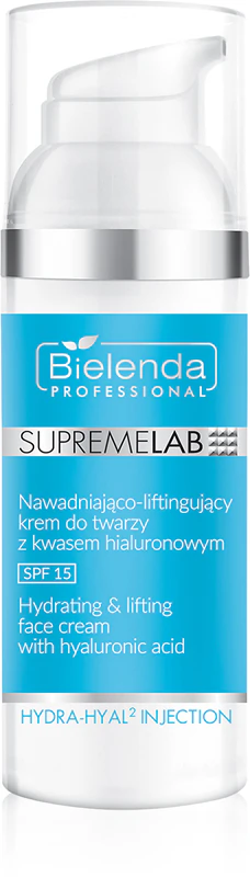 Bielenda Professional Supremelab Hydra-Hyal2 Injection 1,5% hydratační a liftingový krém na obličej s kyselinou hyaluronovou SPF 15