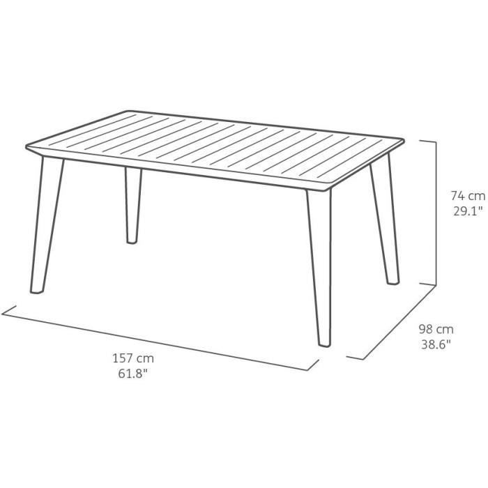 Table de jardin - Rectangulaire - Coloris : blanc - En résine - 6 personnes - LIMA - Allibert by KETER