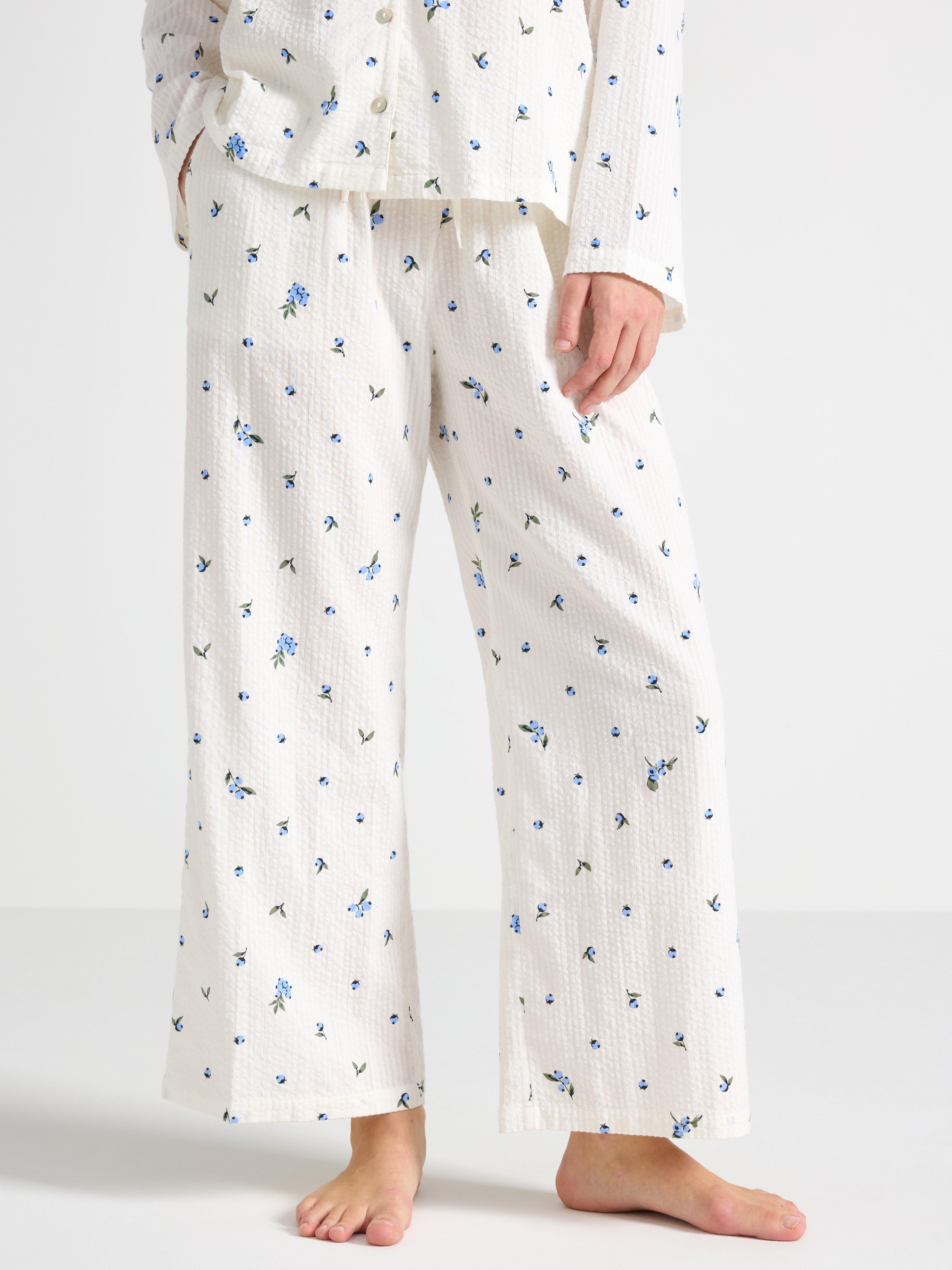 Pantalones de pijama con estampado de olas de arroyo