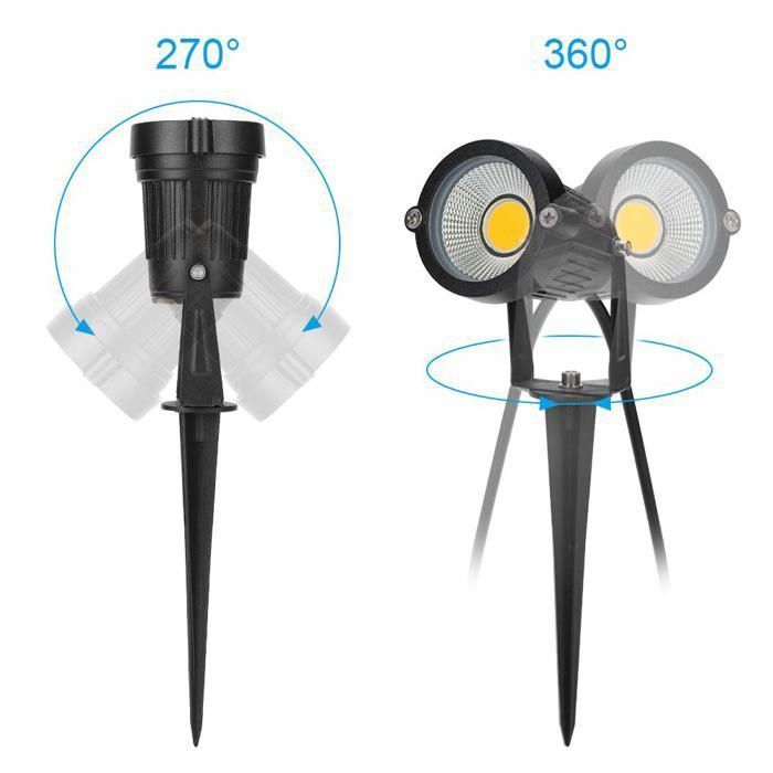 focos LED COB de 5W 220V, resistentes al agua, IP65, ajustables, para jardín, color blanco YYV