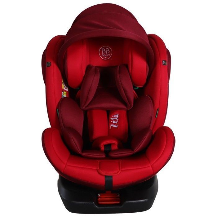 ZELI Siège-auto évolutif i-Size pivotant 360° enfants de 40 à 150 cm 0-36 kg Isofix Top Tether Rouge avec canopy