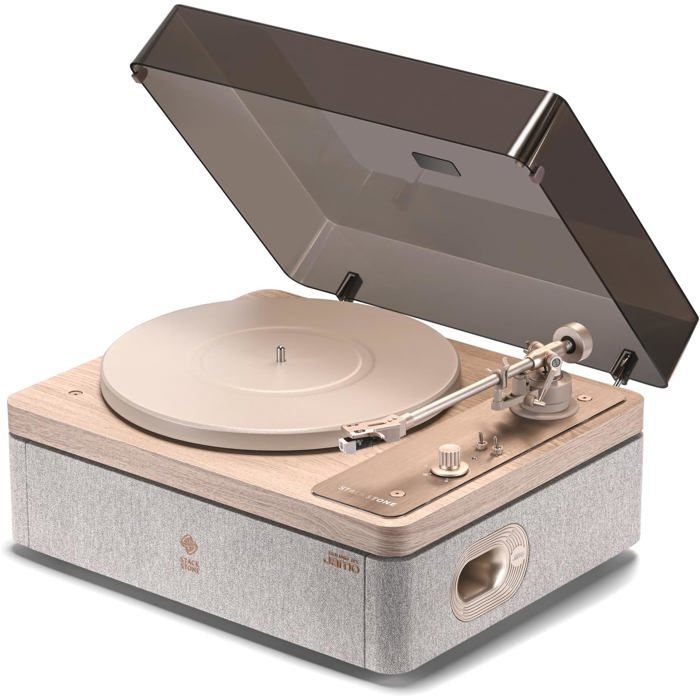 Giradischi STACKSTONE x JAMO DS07 Bluetooth 5.2 con altoparlanti integrati, doppia sospensione antivibrazione e testina AT3600L.