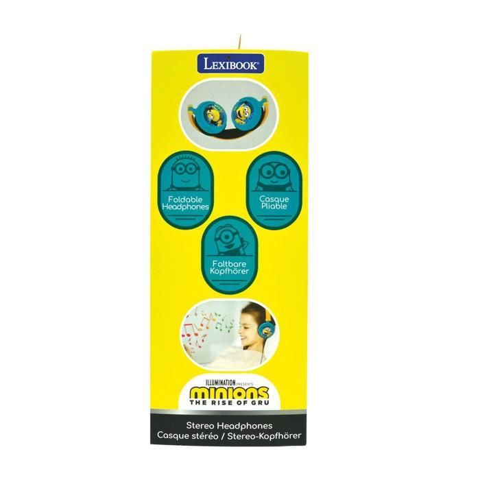 Minions Kids -kuulokkeet - LEXIBOOK - Taittuvat ja säädettävät - Keltaiset - Ikä 4+